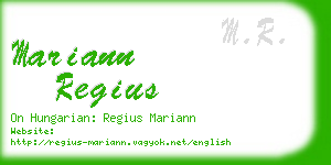 mariann regius business card